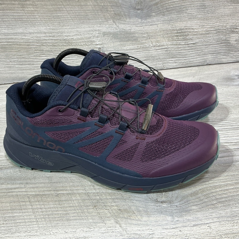 Salomon Womens Size 10 Vibe Sense Ride Ortholite Trail Running Shoes Plum Purple